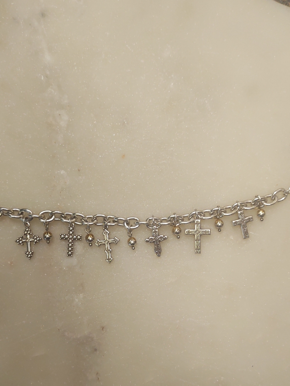 FLASH SALE!🔥 Brighton Sacramento Cross Charm Bracelet Silver Retired - READ! - Picture 7 of 14